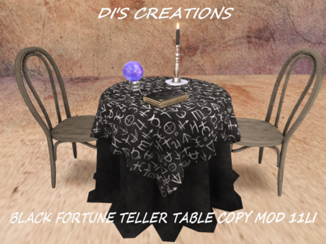 Second Life Marketplace - BLACK FORTUNE TELLER TABLE